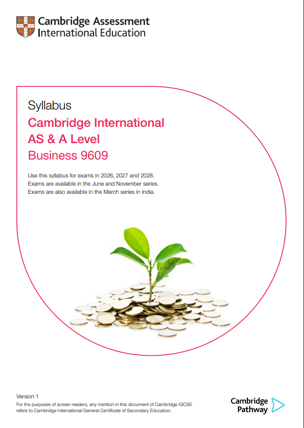cambridge international as and a level business (9609)