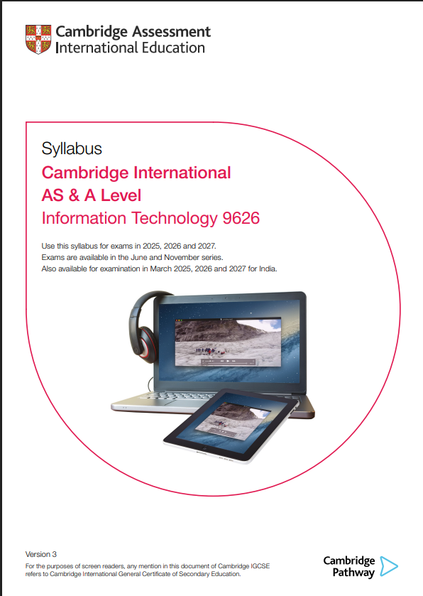 cambridge international as and a level information technology (9626)